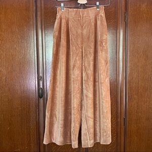 Texture & Thread Pleated Wide-Leg Corduroy Pants